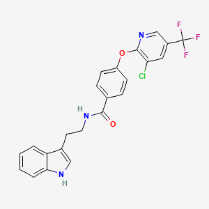 4-[3-chloro-5-(trifluoromethyl)pyridin-2-yl]oxy-N-[2-(1H-indol-3-yl)ethyl]benzamide