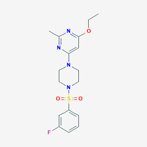 molecular formula C17H21FN4O3S B2587768 4-Ethoxy-6-(4-((3-fluorophenyl)sulfonyl)piperazin-1-yl)-2-methylpyrimidine CAS No. 946301-82-2