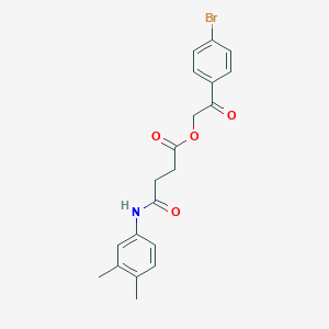 molecular formula C20H20BrNO4 B258778 2-(4-Bromophenyl)-2-oxoethyl 4-(3,4-dimethylanilino)-4-oxobutanoate 