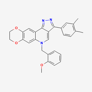 3-(3,4-dimethylphenyl)-5-(2-methoxybenzyl)-8,9-dihydro-5H-[1,4]dioxino[2,3-g]pyrazolo[4,3-c]quinoline