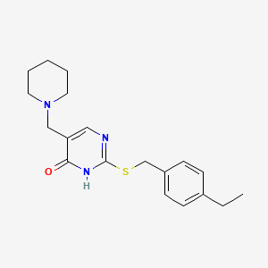 2-{[(4-Ethylphenyl)methyl]sulfanyl}-5-(piperidin-1-ylmethyl)-1,4-dihydropyrimidin-4-one