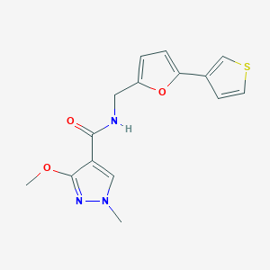 3-methoxy-1-methyl-N-((5-(thiophen-3-yl)furan-2-yl)methyl)-1H-pyrazole-4-carboxamide
