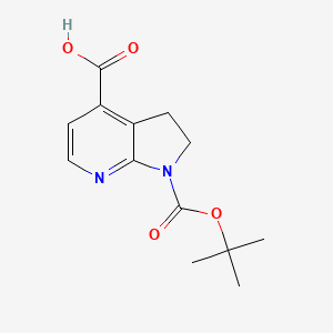 molecular formula C13H16N2O4 B2587797 1-[(叔丁氧基)羰基]-1H,2H,3H-吡咯并[2,3-b]吡啶-4-羧酸 CAS No. 1781907-25-2