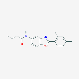 molecular formula C19H20N2O2 B258782 N-[2-(2,4-dimethylphenyl)-1,3-benzoxazol-5-yl]butanamide 
