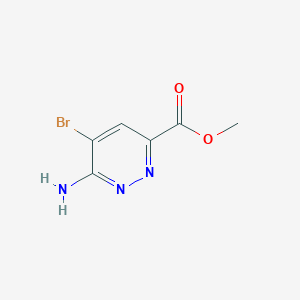 molecular formula C6H6BrN3O2 B2587824 Methyl 6-amino-5-bromopyridazine-3-carboxylate CAS No. 1379298-64-2