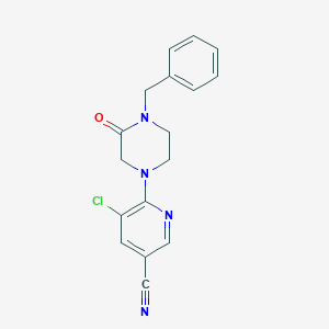 6-(4-Benzyl-3-oxopiperazin-1-yl)-5-chloropyridine-3-carbonitrile