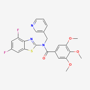 molecular formula C23H19F2N3O4S B2587838 N-(4,6-difluorobenzo[d]thiazol-2-yl)-3,4,5-trimethoxy-N-(pyridin-3-ylmethyl)benzamide CAS No. 895435-42-4