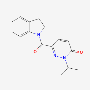 molecular formula C17H19N3O2 B2587840 2-isopropyl-6-(2-methylindoline-1-carbonyl)pyridazin-3(2H)-one CAS No. 1049498-32-9