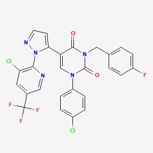 1-(4-chlorophenyl)-5-{1-[3-chloro-5-(trifluoromethyl)-2-pyridinyl]-1H-pyrazol-5-yl}-3-(4-fluorobenzyl)-2,4(1H,3H)-pyrimidinedione