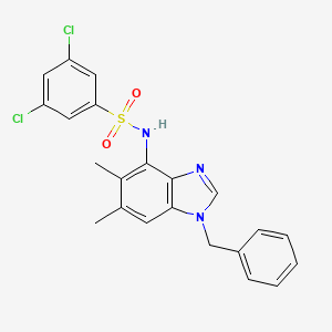 molecular formula C22H19Cl2N3O2S B2587849 N-(1-benzyl-5,6-dimethyl-1H-1,3-benzimidazol-4-yl)-3,5-dichlorobenzenesulfonamide CAS No. 338410-81-4