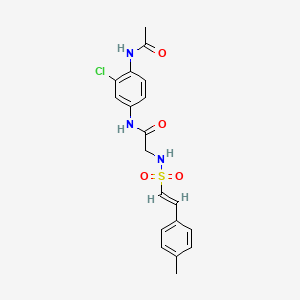 N-(4-acetamido-3-chlorophenyl)-2-[[(E)-2-(4-methylphenyl)ethenyl]sulfonylamino]acetamide