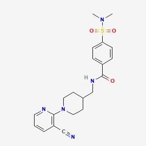 molecular formula C21H25N5O3S B2587855 N-((1-(3-cyanopyridin-2-yl)piperidin-4-yl)methyl)-4-(N,N-dimethylsulfamoyl)benzamide CAS No. 2034323-98-1