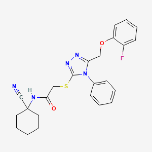 N-(1-cyanocyclohexyl)-2-[[5-[(2-fluorophenoxy)methyl]-4-phenyl-1,2,4-triazol-3-yl]sulfanyl]acetamide