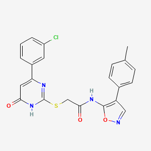 2-((4-(3-chlorophenyl)-6-oxo-1,6-dihydropyrimidin-2-yl)thio)-N-(4-(p-tolyl)isoxazol-5-yl)acetamide