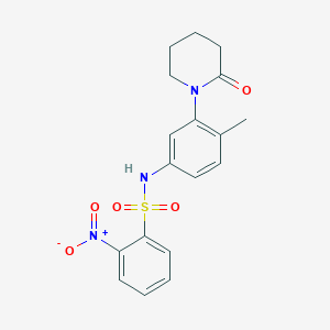 molecular formula C18H19N3O5S B2587858 N-(4-methyl-3-(2-oxopiperidin-1-yl)phenyl)-2-nitrobenzenesulfonamide CAS No. 941893-61-4