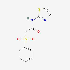 molecular formula C11H10N2O3S2 B2587862 2-苯磺酰基-N-噻唑-2-基-乙酰胺 CAS No. 827622-00-4