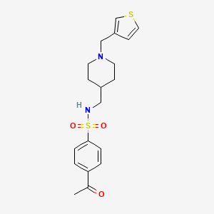 molecular formula C19H24N2O3S2 B2587867 4-乙酰基-N-((1-(噻吩-3-基甲基)哌啶-4-基)甲基)苯磺酰胺 CAS No. 1235042-83-7