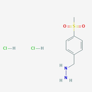 molecular formula C8H14Cl2N2O2S B2587882 (4-甲基磺酰苯基)甲基肼；二盐酸盐 CAS No. 2503208-79-3