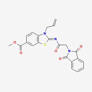 molecular formula C22H17N3O5S B2587894 (Z)-methyl 3-allyl-2-((2-(1,3-dioxoisoindolin-2-yl)acetyl)imino)-2,3-dihydrobenzo[d]thiazole-6-carboxylate CAS No. 865174-92-1