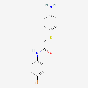 molecular formula C14H13BrN2OS B2587900 2-[(4-aminophenyl)sulfanyl]-N-(4-bromophenyl)acetamide CAS No. 882080-04-8