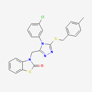3-((4-(3-chlorophenyl)-5-((4-methylbenzyl)thio)-4H-1,2,4-triazol-3-yl)methyl)benzo[d]thiazol-2(3H)-one