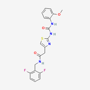 molecular formula C20H18F2N4O3S B2587920 N-(2,6-difluorobenzyl)-2-(2-(3-(2-methoxyphenyl)ureido)thiazol-4-yl)acetamide CAS No. 897614-09-4