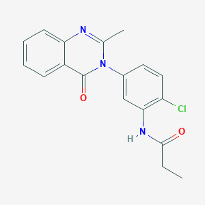 molecular formula C18H16ClN3O2 B2587924 N-(2-chloro-5-(2-methyl-4-oxoquinazolin-3(4H)-yl)phenyl)propionamide CAS No. 899969-21-2