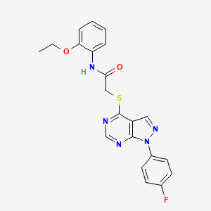 molecular formula C21H18FN5O2S B2587929 N-(2-ethoxyphenyl)-2-((1-(4-fluorophenyl)-1H-pyrazolo[3,4-d]pyrimidin-4-yl)thio)acetamide CAS No. 893935-70-1