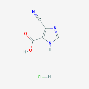 molecular formula C5H4ClN3O2 B2587947 4-氰基-1H-咪唑-5-羧酸；盐酸盐 CAS No. 2490375-48-7