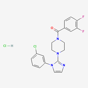 molecular formula C20H18Cl2F2N4O B2587948 (4-(1-(3-chlorophenyl)-1H-imidazol-2-yl)piperazin-1-yl)(3,4-difluorophenyl)methanone hydrochloride CAS No. 1189999-80-1