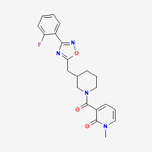 3-(3-((3-(2-fluorophenyl)-1,2,4-oxadiazol-5-yl)methyl)piperidine-1-carbonyl)-1-methylpyridin-2(1H)-one