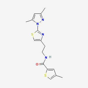 N-(2-(2-(3,5-dimethyl-1H-pyrazol-1-yl)thiazol-4-yl)ethyl)-4-methylthiophene-2-carboxamide