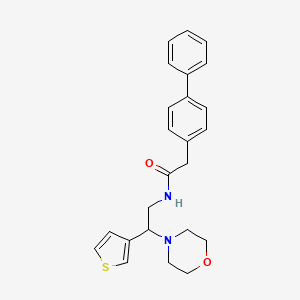 2-([1,1'-biphenyl]-4-yl)-N-(2-morpholino-2-(thiophen-3-yl)ethyl)acetamide