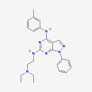 N~6~-[2-(diethylamino)ethyl]-N~4~-(3-methylphenyl)-1-phenyl-1H-pyrazolo[3,4-d]pyrimidine-4,6-diamine
