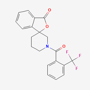 molecular formula C20H16F3NO3 B2587982 1'-[2-(Trifluoromethyl)benzoyl]spiro[2-benzofuran-3,3'-piperidine]-1-one CAS No. 1797319-26-6