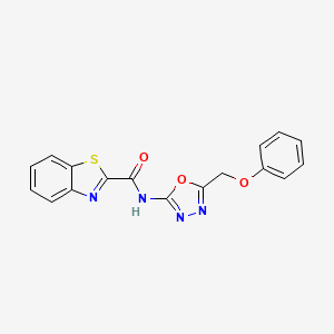 molecular formula C17H12N4O3S B2587998 N-(5-(phenoxymethyl)-1,3,4-oxadiazol-2-yl)benzo[d]thiazole-2-carboxamide CAS No. 1286720-70-4
