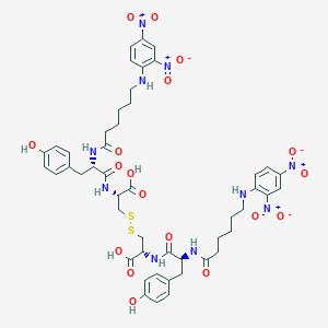 molecular formula C48H56N10O18S2 B025880 N,N'-Bis((epsilon-((2,4-dinitrophenyl)amino)caproyl)tyrosyl)cystine CAS No. 104077-25-0