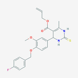 Allyl 4-(4-((4-fluorobenzyl)oxy)-3-methoxyphenyl)-6-methyl-2-thioxo-1,2,3,4-tetrahydropyrimidine-5-carboxylate