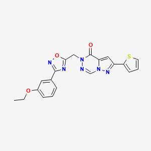 molecular formula C20H16N6O3S B2588001 2-(3-{[(5-氯-2-噻吩基)磺酰基]氨基}苯氧基)-N-环丙基烟酰胺 CAS No. 1251687-93-0