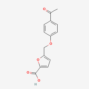 molecular formula C14H12O5 B2588002 5-[(4-乙酰苯氧基)甲基]呋喃-2-羧酸 CAS No. 832740-35-9