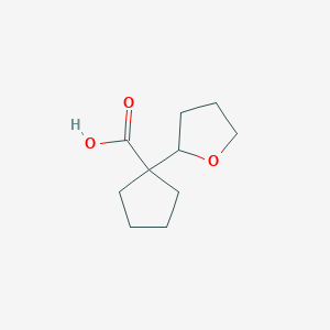 molecular formula C10H16O3 B2588008 1-(氧杂环-2-基)环戊烷-1-羧酸 CAS No. 2137557-91-4