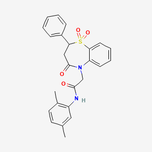 N-(2,5-dimethylphenyl)-2-(1,1-dioxido-4-oxo-2-phenyl-3,4-dihydrobenzo[b][1,4]thiazepin-5(2H)-yl)acetamide