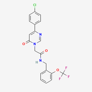 molecular formula C20H15ClF3N3O3 B2588014 2-(4-(4-氯苯基)-6-氧代嘧啶-1(6H)-基)-N-(2-(三氟甲氧基)苄基)乙酰胺 CAS No. 1226441-03-7