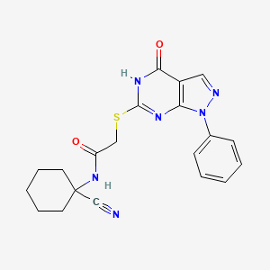 N-(1-Cyanocyclohexyl)-2-[(4-oxo-1-phenyl-5H-pyrazolo[3,4-d]pyrimidin-6-yl)sulfanyl]acetamide