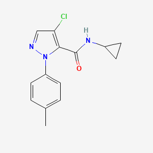 molecular formula C14H14ClN3O B2588021 4-chloro-N-cyclopropyl-1-(4-methylphenyl)-1H-pyrazole-5-carboxamide CAS No. 318949-29-0