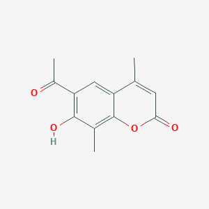 molecular formula C13H12O4 B2588023 6-acetyl-7-hydroxy-4,8-dimethyl-2H-chromen-2-one CAS No. 13368-09-7; 50624-06-1