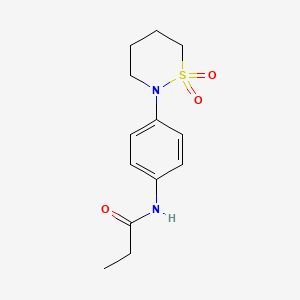 molecular formula C13H18N2O3S B2588030 N-[4-(1,1-dioxothiazinan-2-yl)phenyl]propanamide CAS No. 899979-80-7