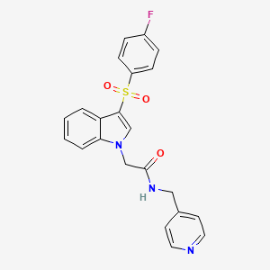 2-(3-((4-fluorophenyl)sulfonyl)-1H-indol-1-yl)-N-(pyridin-4-ylmethyl)acetamide