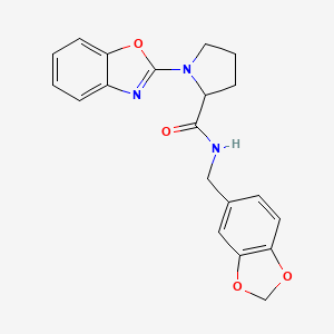 N-(benzo[d][1,3]dioxol-5-ylmethyl)-1-(benzo[d]oxazol-2-yl)pyrrolidine-2-carboxamide