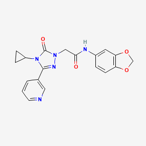 N-(benzo[d][1,3]dioxol-5-yl)-2-(4-cyclopropyl-5-oxo-3-(pyridin-3-yl)-4,5-dihydro-1H-1,2,4-triazol-1-yl)acetamide